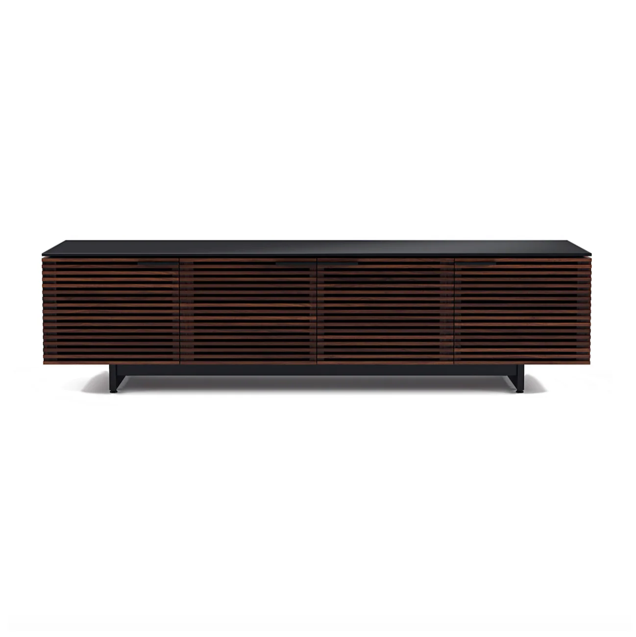 Modern Charcoal Walnut Entertainment Cabinet for Living Room