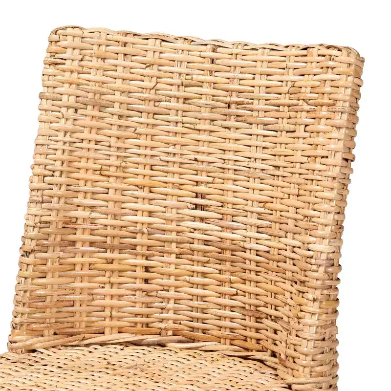 bali & pari Rowen Rattan and Mahogany Wood Dining Chair Light Honey/Honey