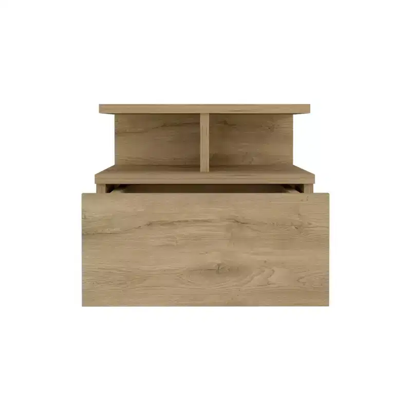 HomeRoots 12 Beige Wood One Drawer Floating Nightstand