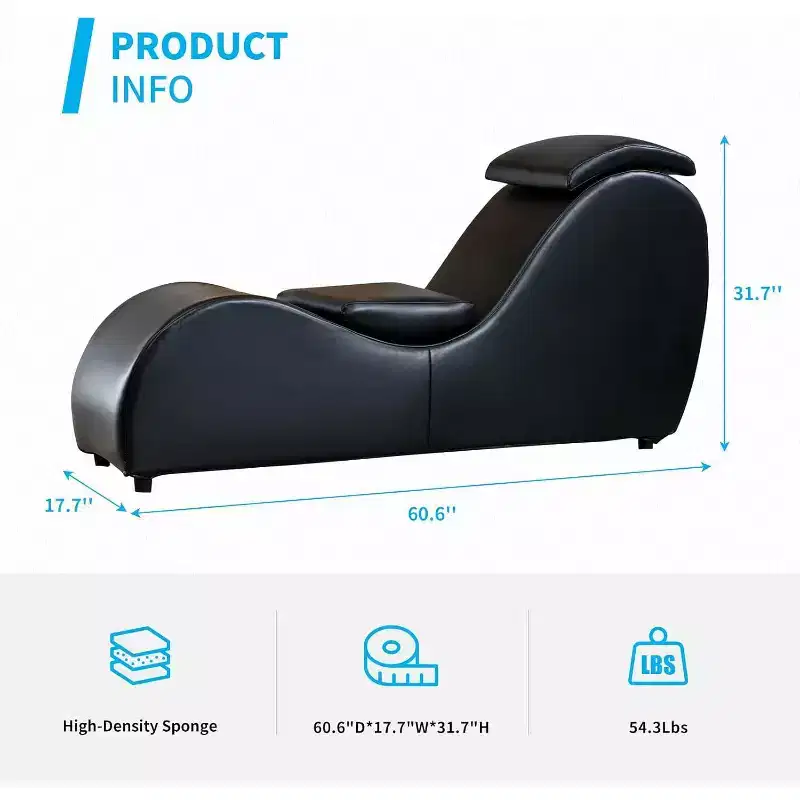 60 Inch Yoga Chair Chaise Lounges with Adjustable Head Cushion