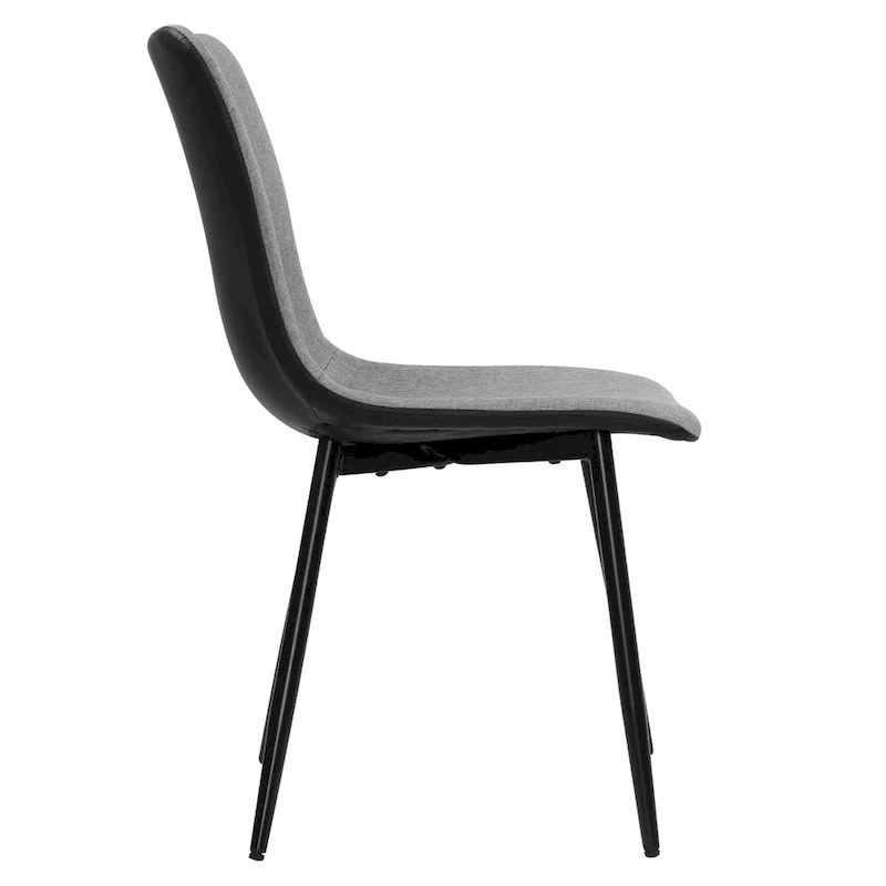 Mid-Century Modern Fabric Dining Chair with Metal Legs, Set of 4 - Gray