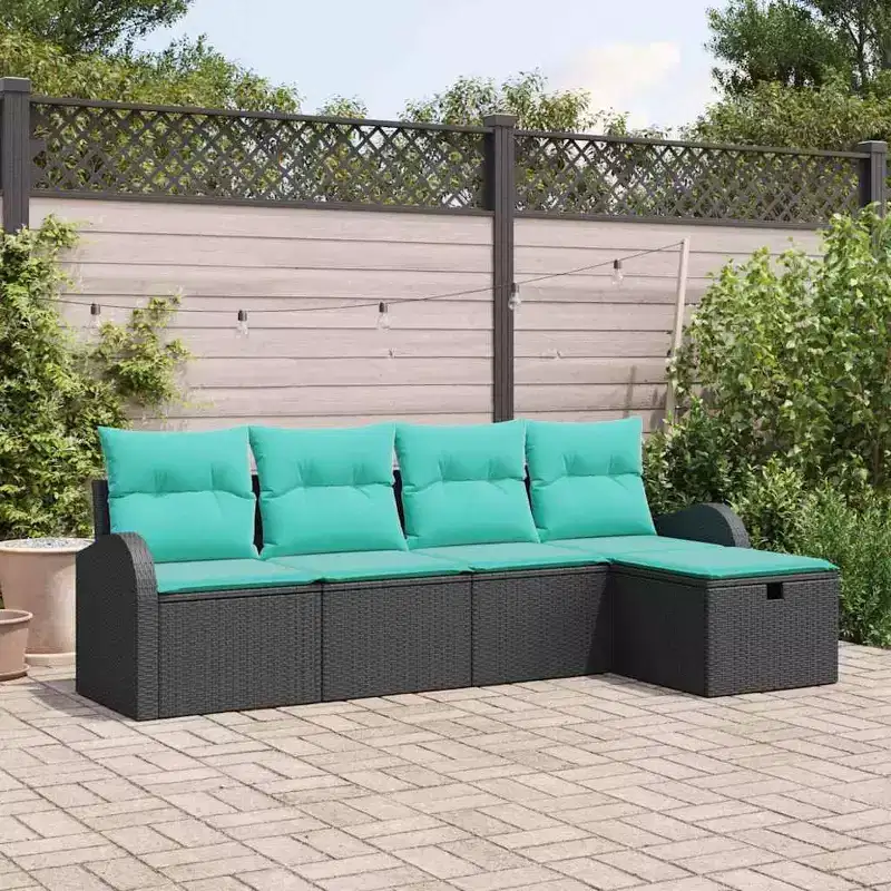 vidaXL Garden Sofa Set 5 pcs Brown and red 230 x 117 x 85 cm