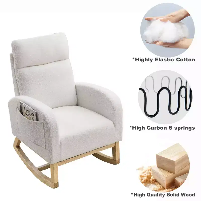 Christopher Knight Home Piper Modern High Backrest Rocking Arm Chair with Two Side Pocket
