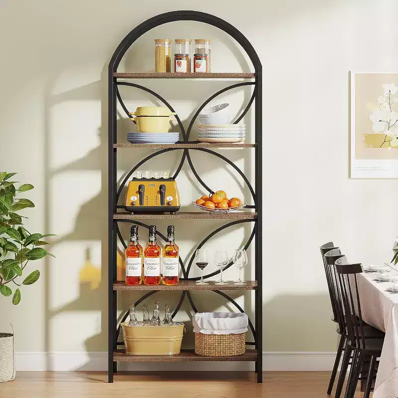 5-Tier Arched Open Bookshelf 74.8