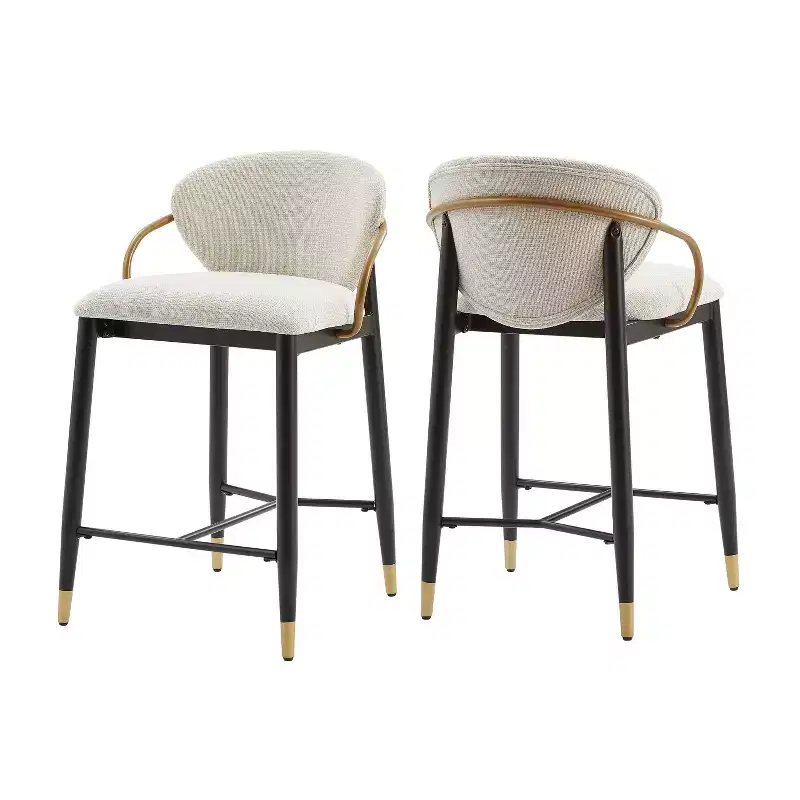 Christopher Knight Home Anan Modern Metal Upholstered Counter Stools (Set of 2)