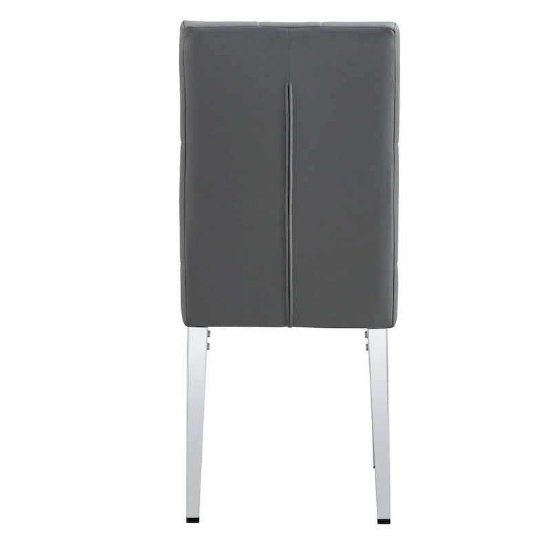 4 piece set of gray armless dining chairs brings a touch of elegance and mystery to the dining area with its deep gray tone