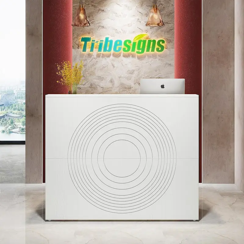 47-Inch Reception Desk with Cable Grommet