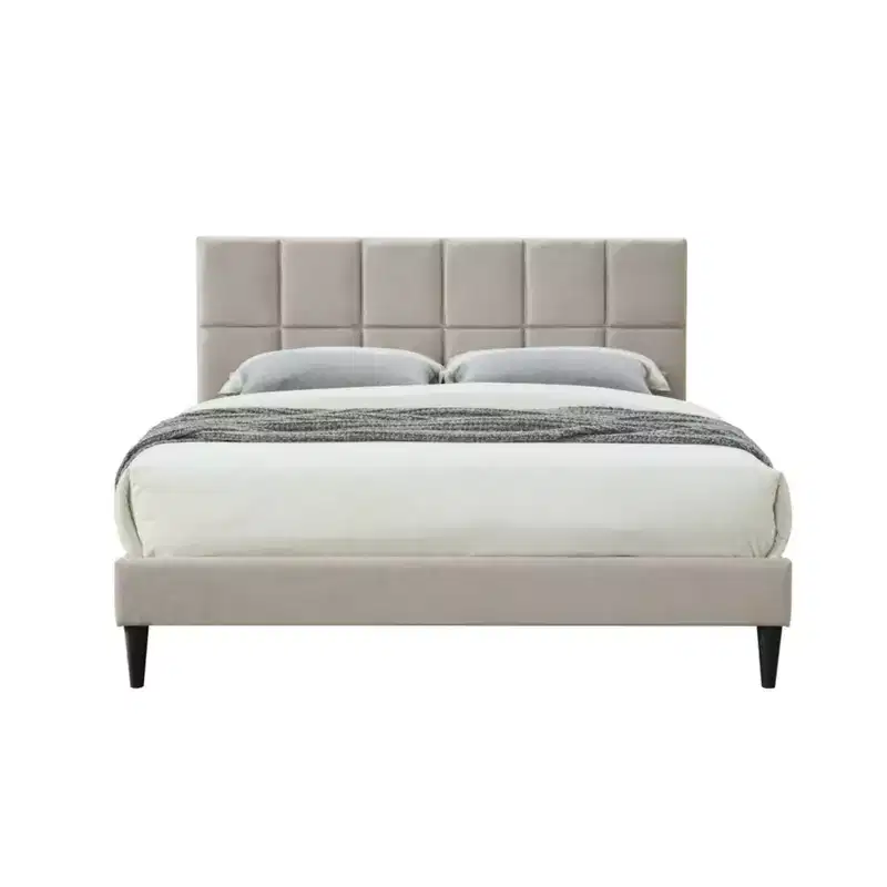 Nora Modern Queen Size Upholstered Bed with Headboard