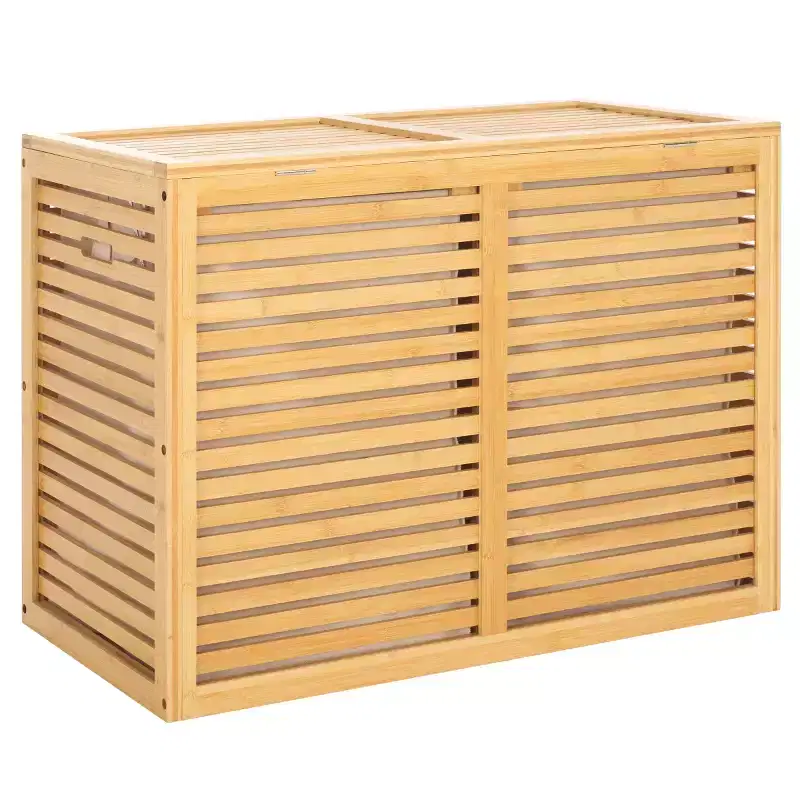 Lahiri 2 Compartment Laundry Basket with Liner - STG1904 - Natural/Beige - Safavieh