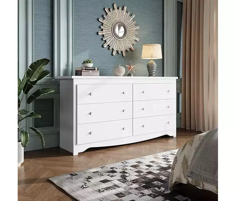 6-Drawer Wide Wood Dresser, 59