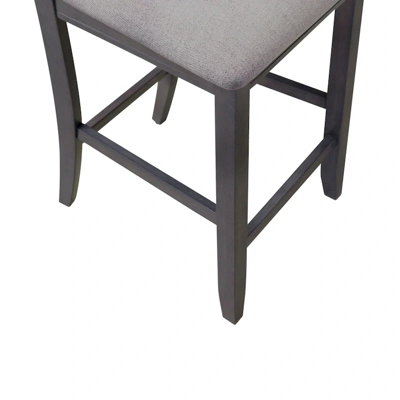 Industrial Counter Height Pub Table with 2 PU Upholstered Stools