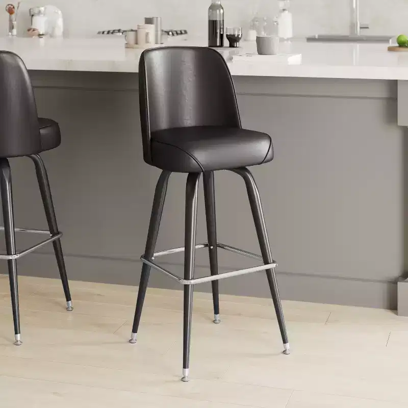 Emma and Oliver Metal Barstool with Swivel Bucket Seat