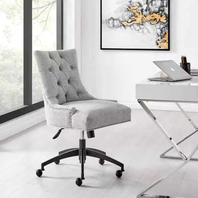 Tufted Fabric Office Chair, Black