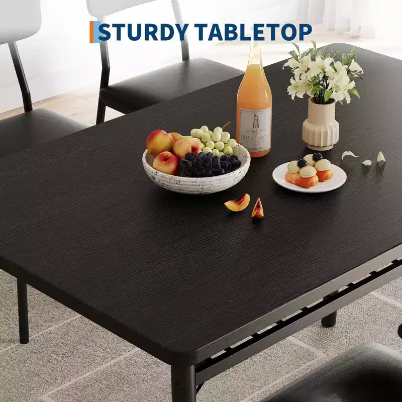 3-Piece Dining Room Set, with Storage Rack and Metal Frame