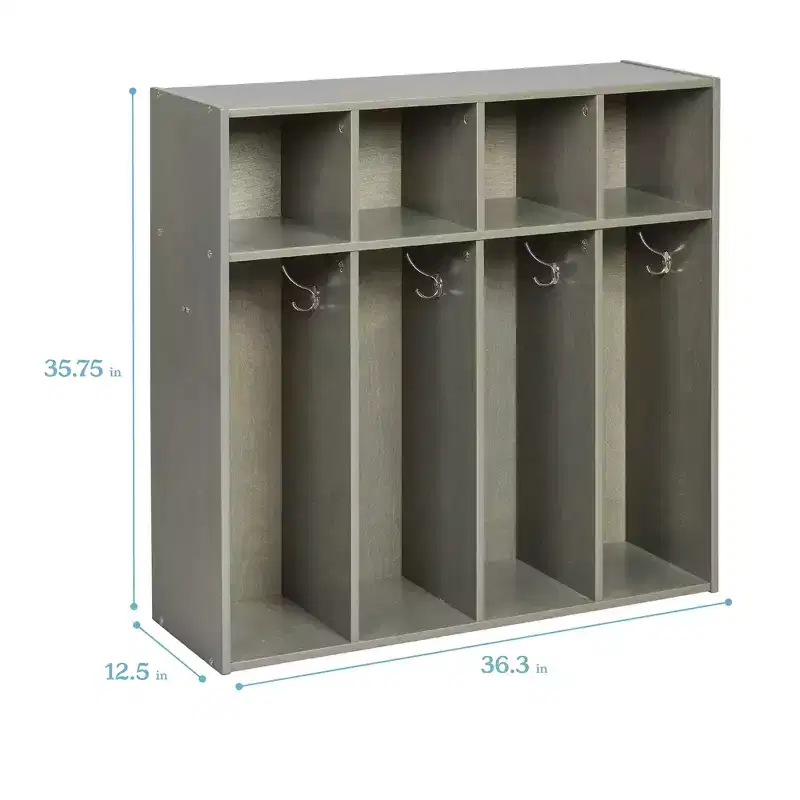 4-Section Toddler Coat Locker with Cubby Storage