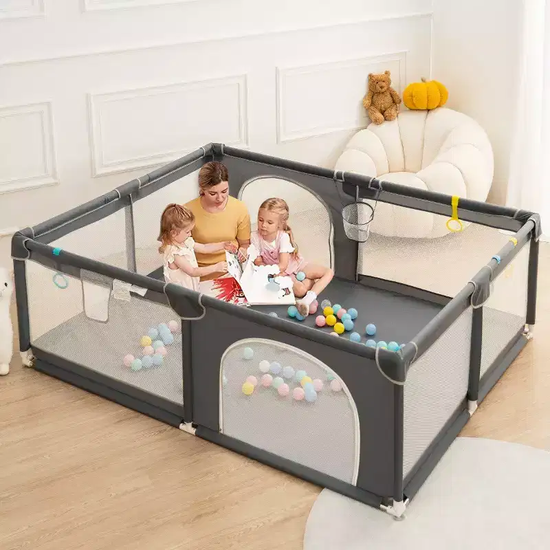 71x59 4-Panel Baby Playpen Spacious & Secure Portable Playard