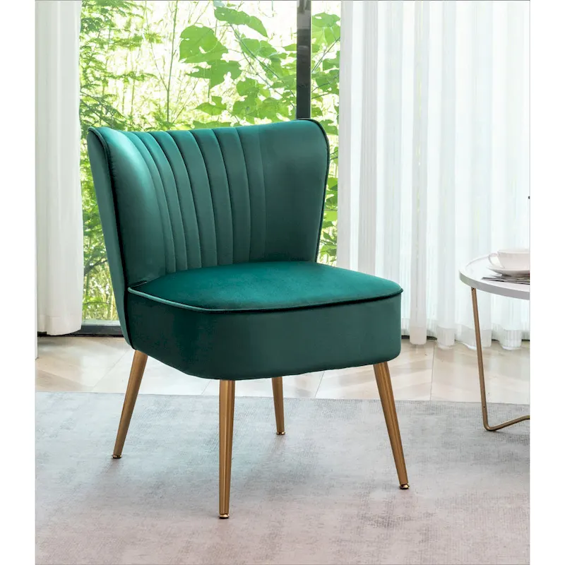Sauter 23.2 Wide Mid-Century Modern Microfiber Accent Chair with Metal Leg