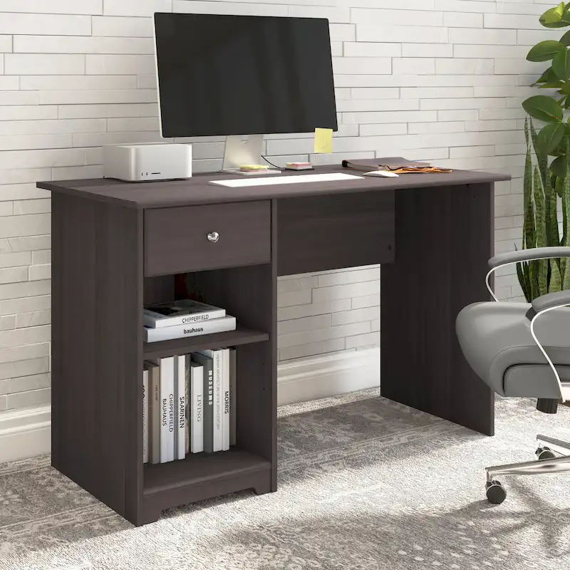 48W Home Office Computer Desk with Storage – Transitional Style, Box Drawer