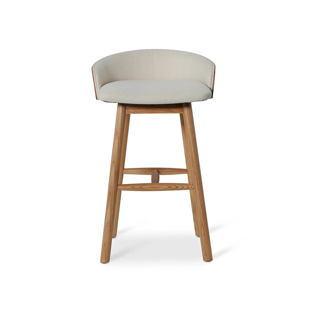Natural ash Ash Barstool with Upholstered for Kitchen
