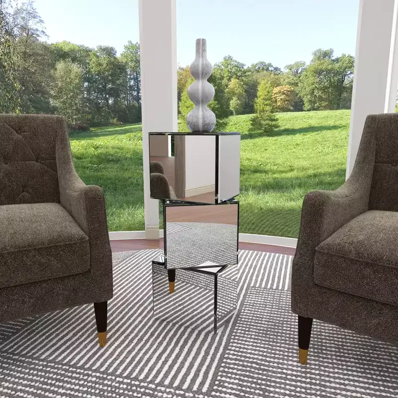 Olivia & May Glam Pedestal Table Clear