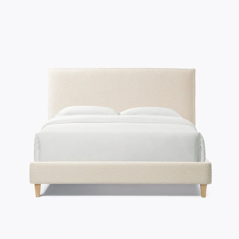 Queen Size Boucle Upholstered Platform Bed