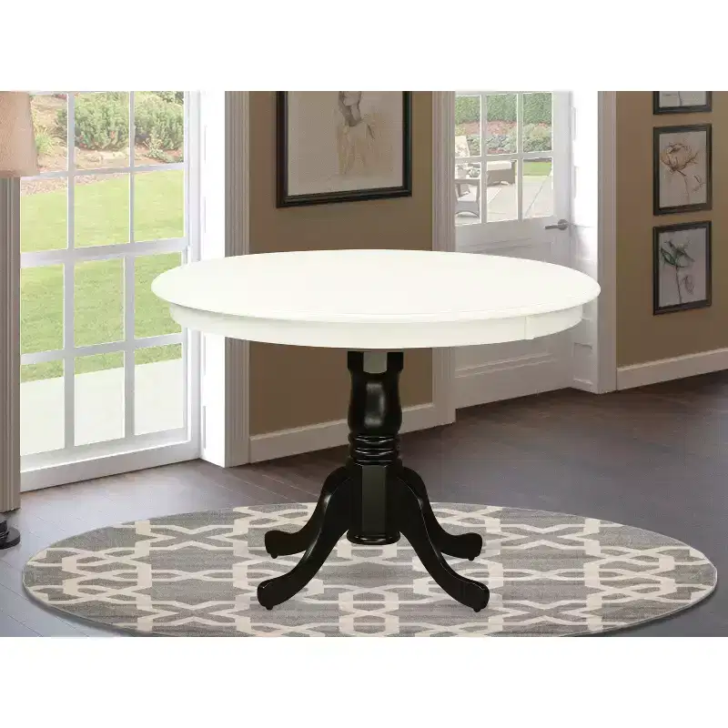 HomeStock Table 42 diameter Round Table, Black/Cherry