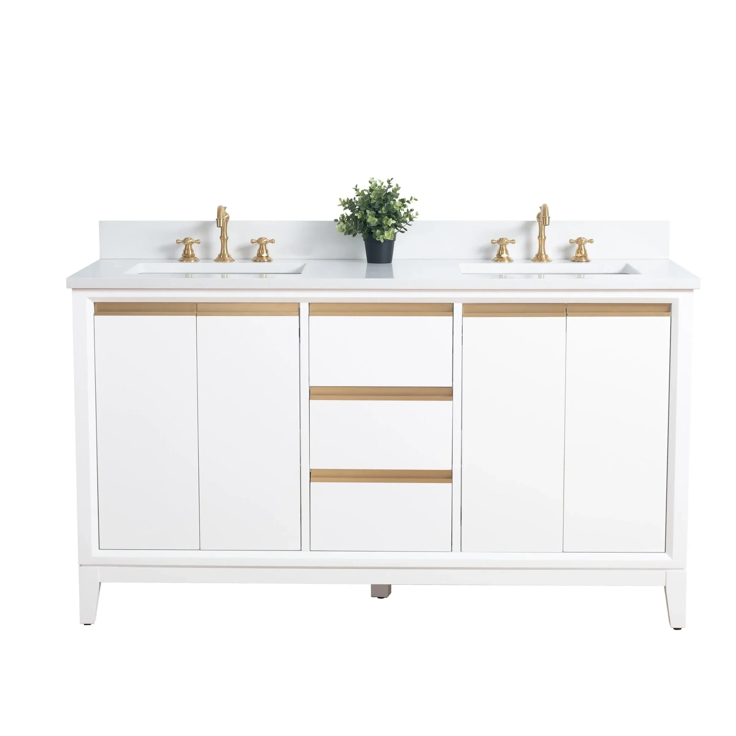 Vanity Art Bathroom Vanity with Ceramic Sink and Engineered Marble Top