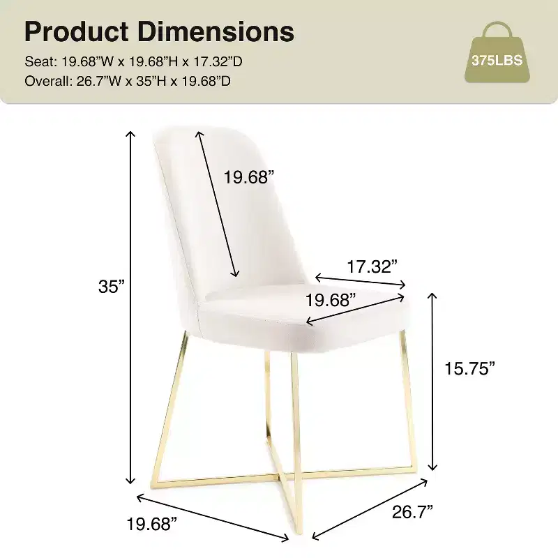 Well Woven Rachelle Velvety Soft Modern Accent Chairs With Metal Legs - Perfect for Vanity, Living Room,Office, Dining Room