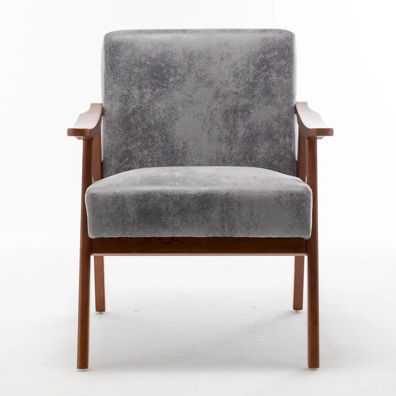 Extra-Thick Backrest Accent Chair with Solid Wood Frame