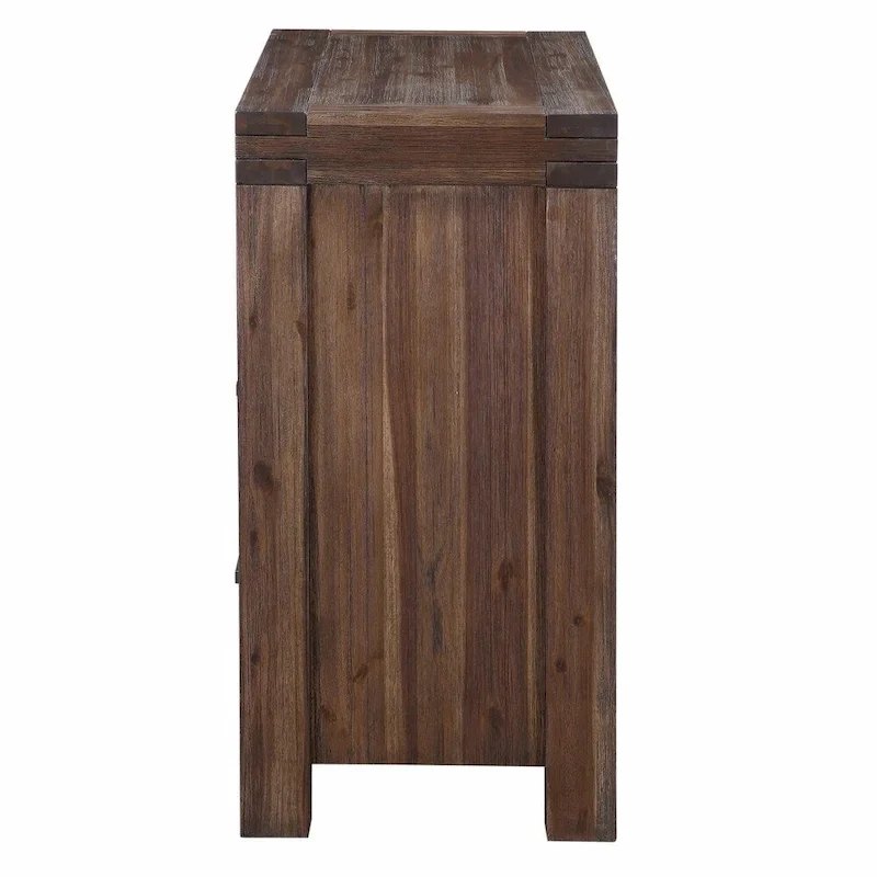 Solid Wood Footboard Storage Bed in Brick Brown