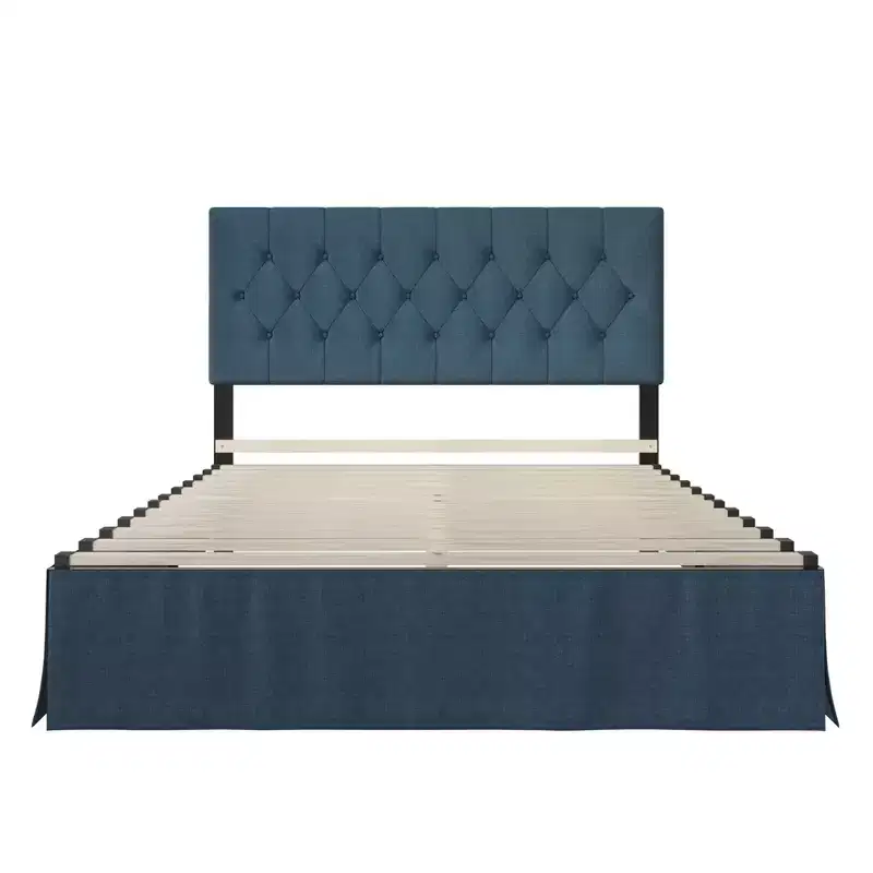 Upholstered Tufted Platform Bed, Full Size