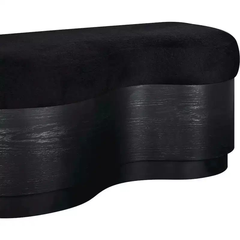 Meridian Furniture,Savoy Velour Fur Fabric Bench