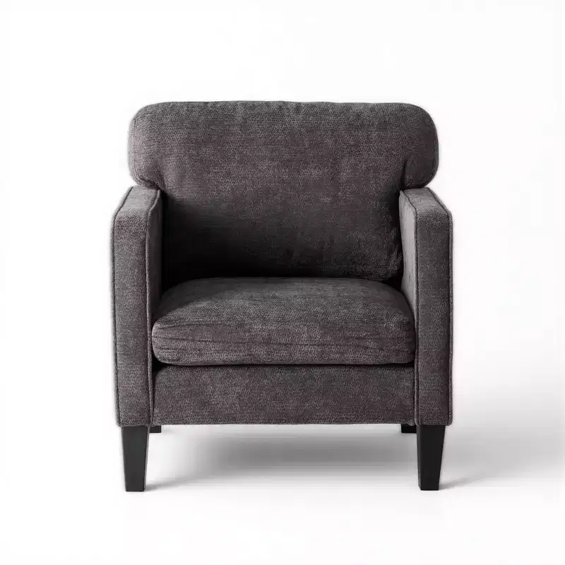 Okak Modern Reading Chair with Armrest and Backrest, Comfy Chair with Wooden Frame, Living Room Chair for Waiting Room, Reception Room