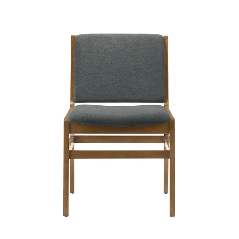 Contemporary Upholstered Dining Chair with Rubberwood Frame, Set of 2