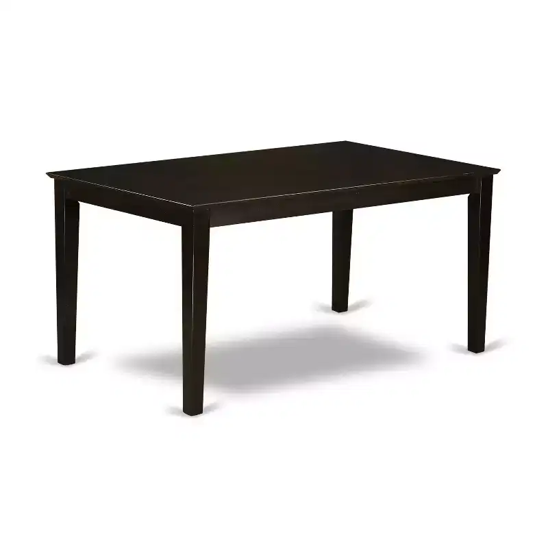 HomeStock 5-Piece Rectangle Cappuccino Finish Solid Wood Top Dining Table with 4-Chairs