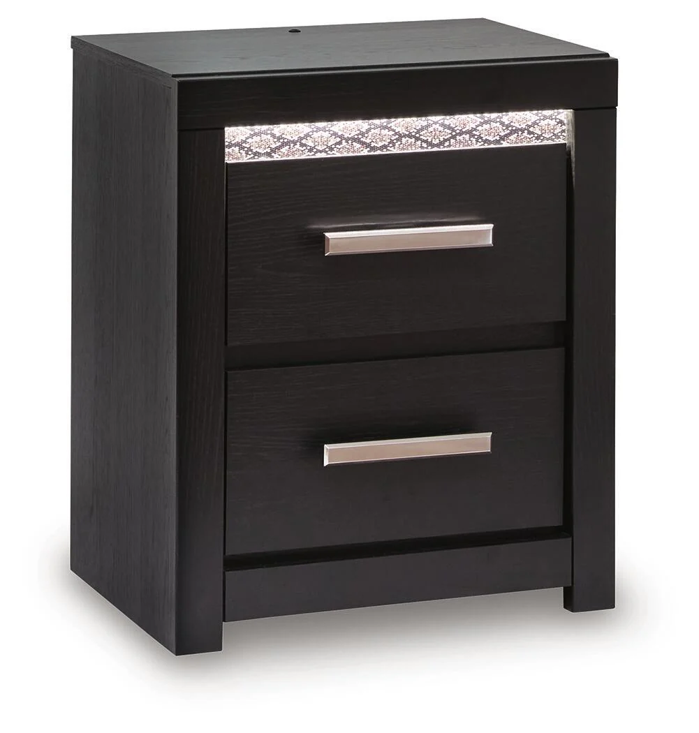 Two Nightstand S d Black product Features Made with engineered wood (MDF/particleboard/plywood) and