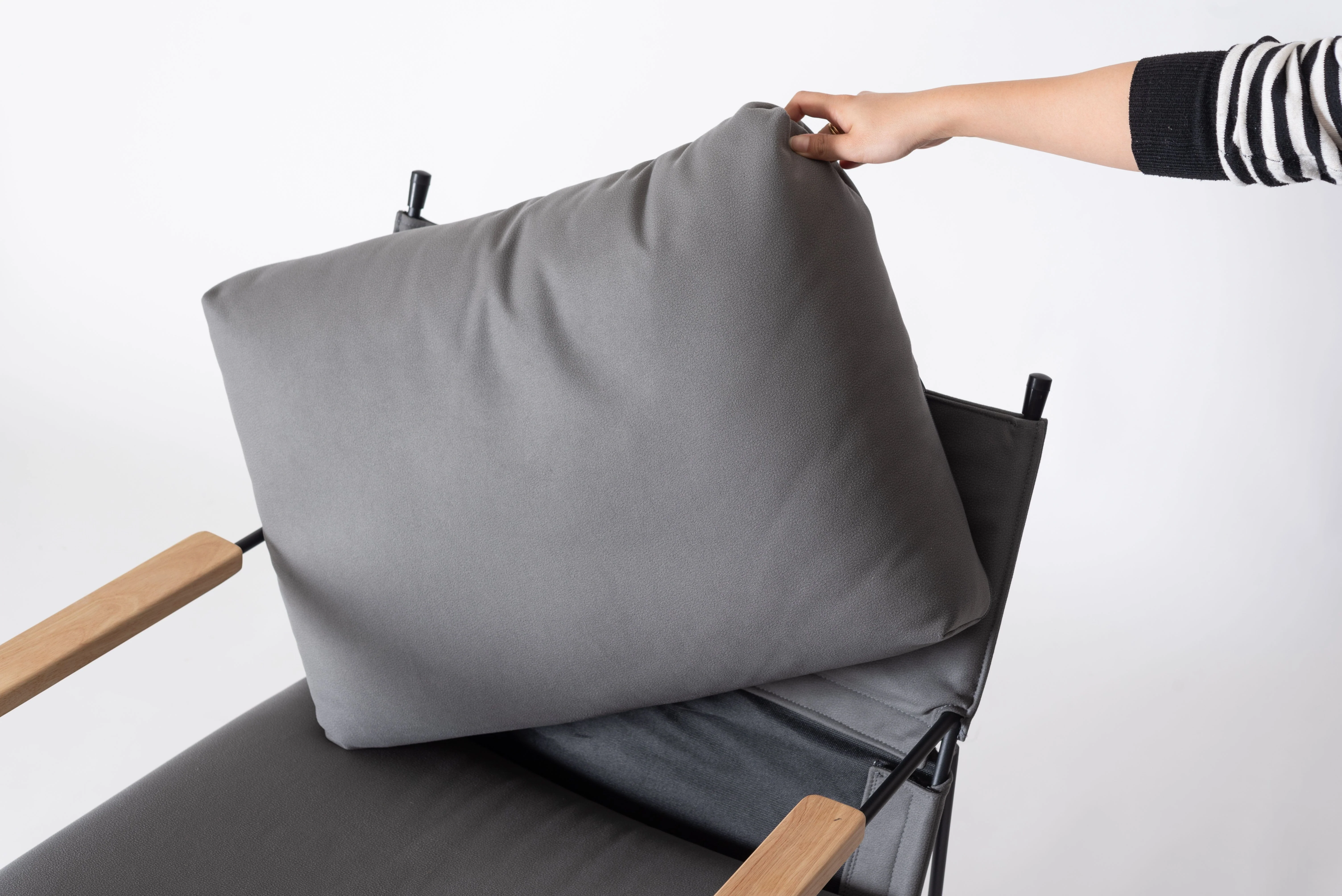 Gray Upholstered Lounge Chair