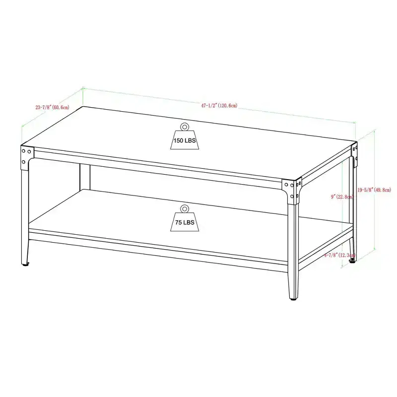 Benny Urban Industrial Angle Iron Coffee Table - Saracina Home