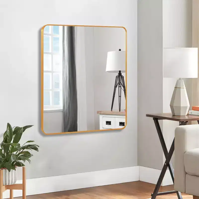 Metal Framed Square Bathrrom Mirror for Wall