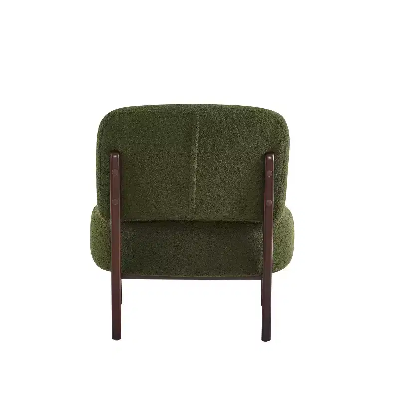 Christopher Knight Home Set of 2 Landon Modern Rubberwood Boucle Upholstered Accent Chairs Green