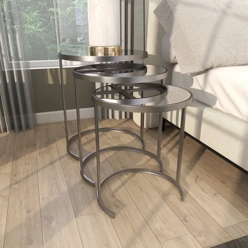 Black/Gold Metal Accent Tables (Pack of 3)