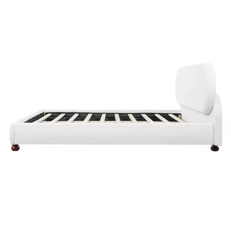 Christopher Knight Home Matteo Modern Rubberwood Boucle Upholstered Bed