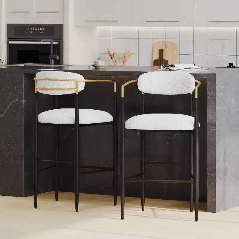 Christopher Knight Home Harrington Indoor 29.75 Fabric and Iron Barstool (Set of 2)