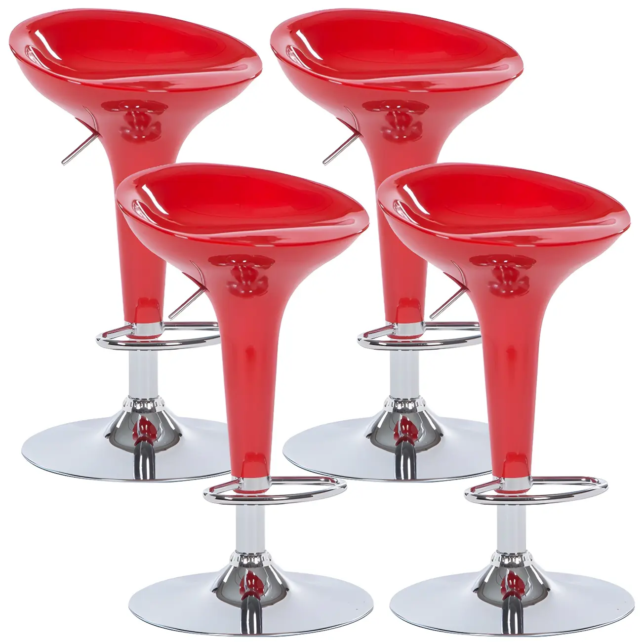 Plastic Chrome Swivel Bar Stool Height Adjustable