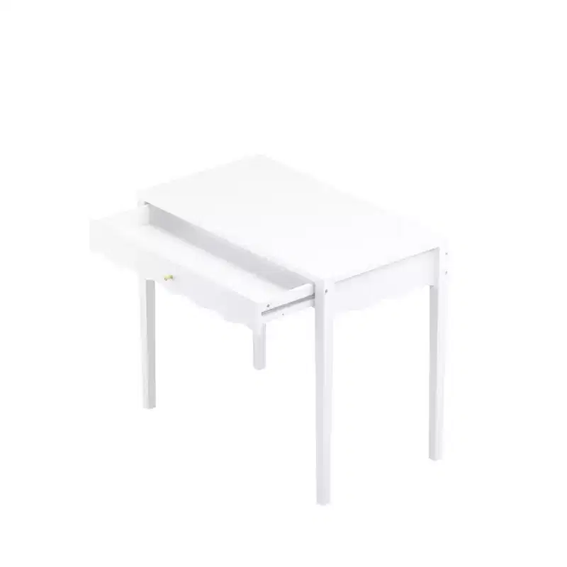 White Makeup Vanity Dressing Table with Drawer, Compact Writing Desk & Entryway Console Table (Table Only)