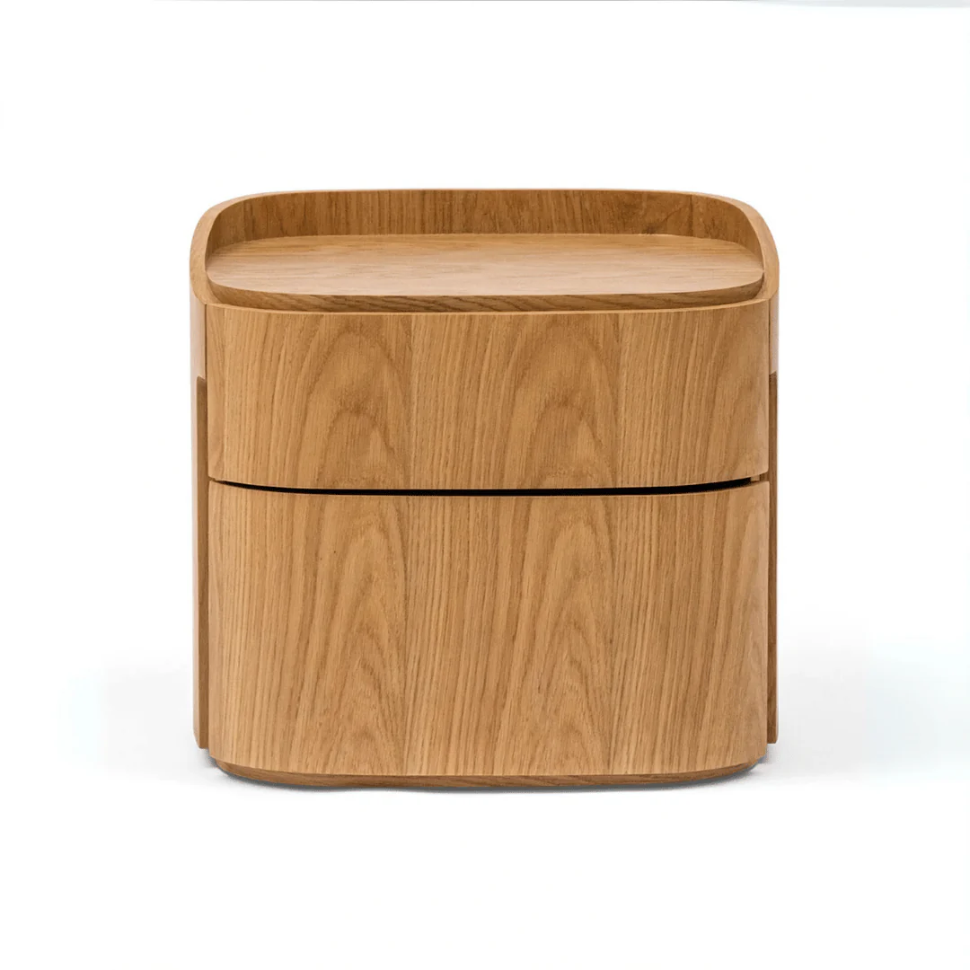 Modern Natural Oak Bedside Table with Soft Close for Bedroom