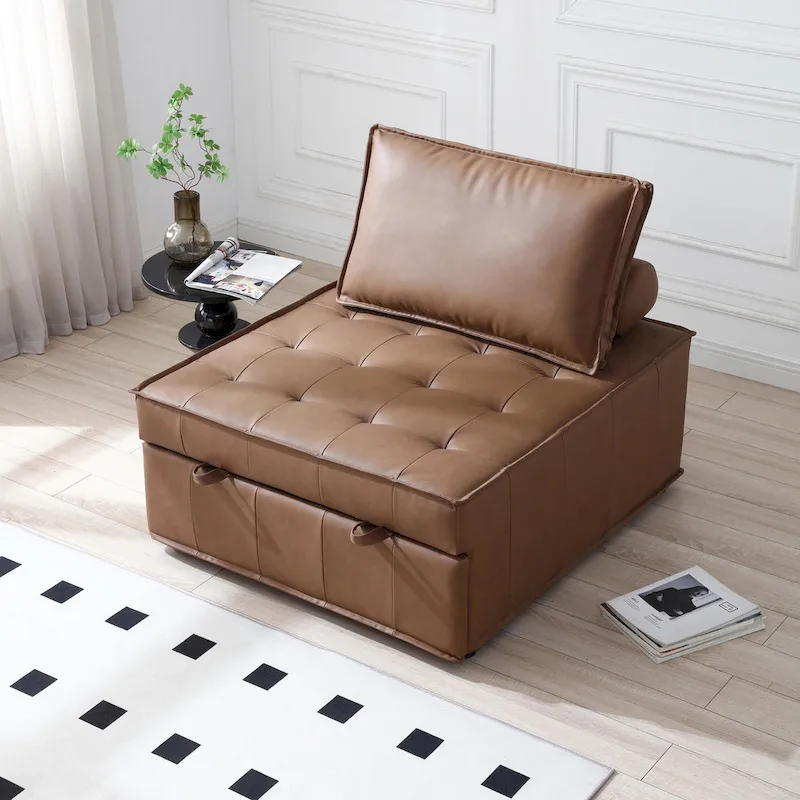 Convertible Ottoman Sofa Bed with Removable Backrest
