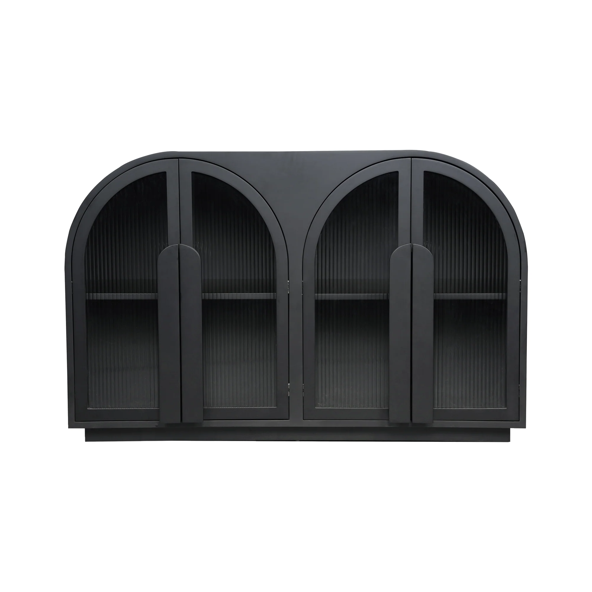 Cozy Faux Shearling & Rubberwood Cabinet with Contemporary Enveloping Design for Living Room