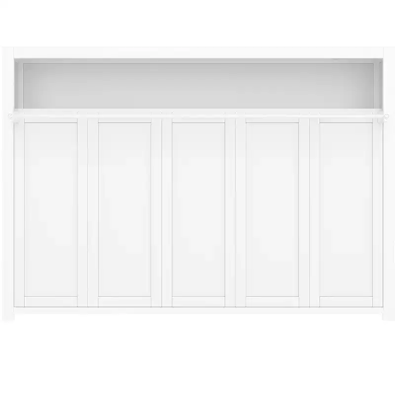 Bellemave Twin Murphy Bed with Shelves and Foldable,Metal Wall Murphy Bed Frame with Space-Saving Design
