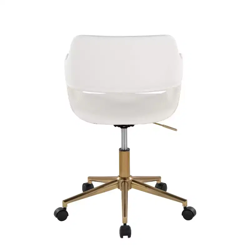 LumiSource Margarite Task Chair Gold/White PU